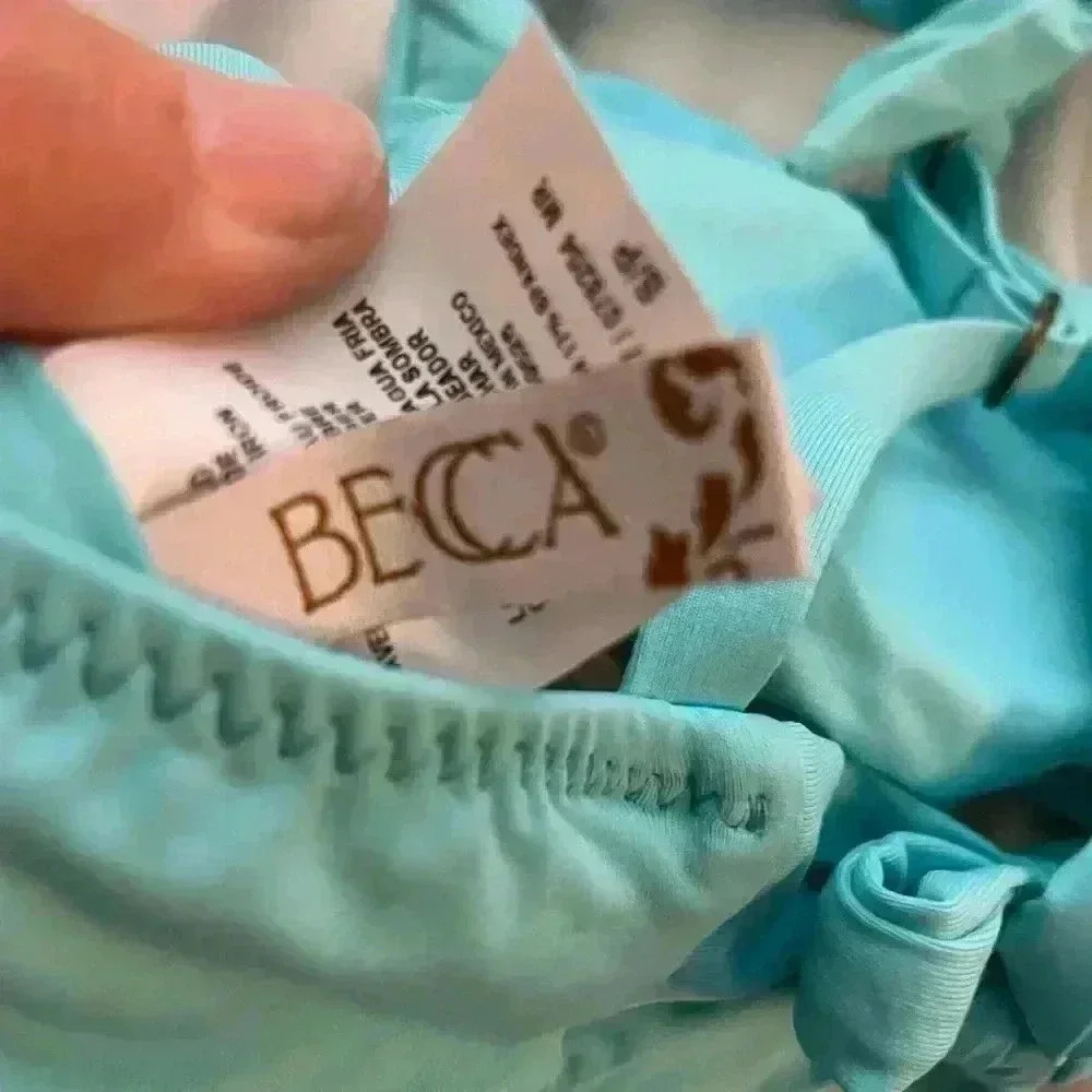 BECCA BY REBECCA VIRTUE Bikini Top - Blue, size SMALL - NEW - NWT - Picture 3 of 5